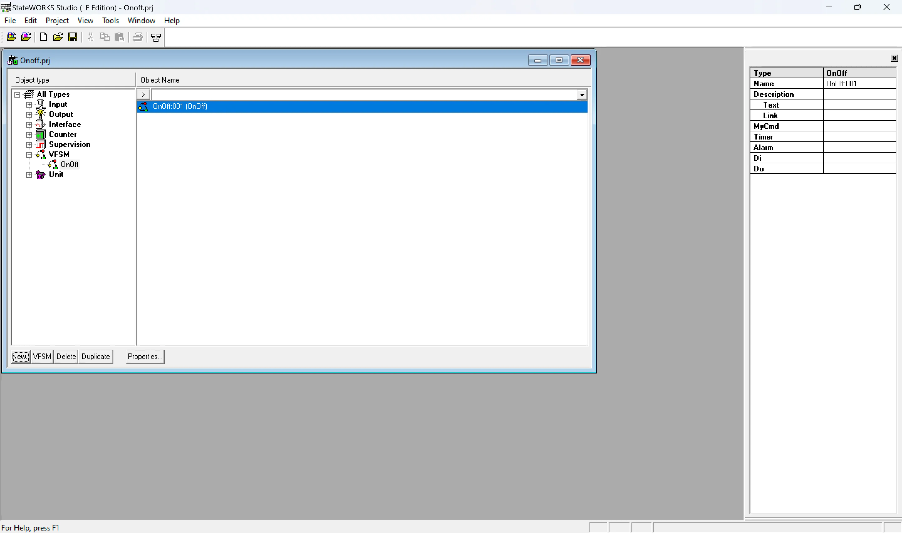 2_15_Project_and_VFSM_Properties_windows